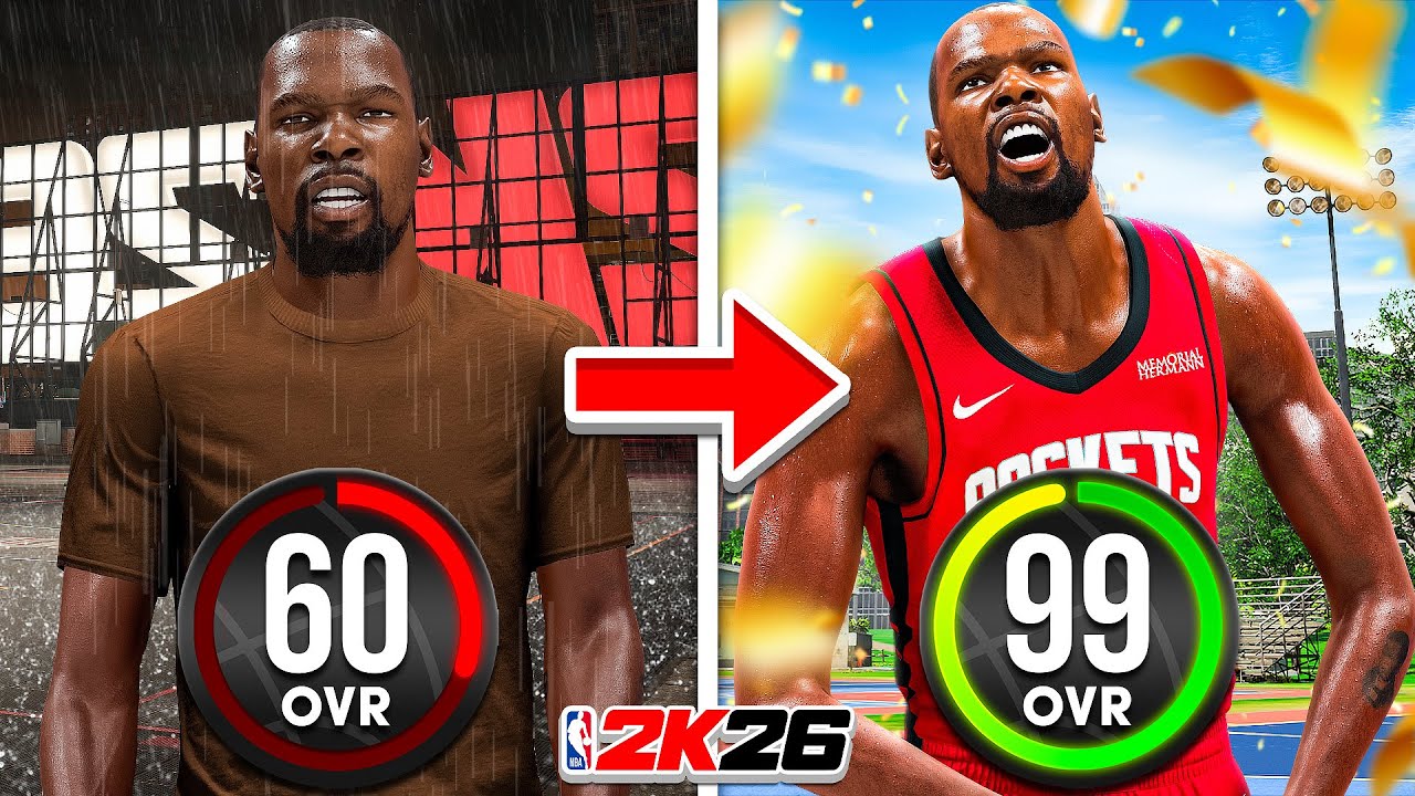 KEVIN DURANT BUILD 60 OVR to 99 OVR in 1 VIDEO (No Money Spent + No MyCareer)