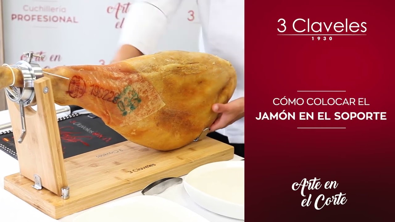 C&oacute;mo colocar el jam&oacute;n en el soporte - 3 Claveles