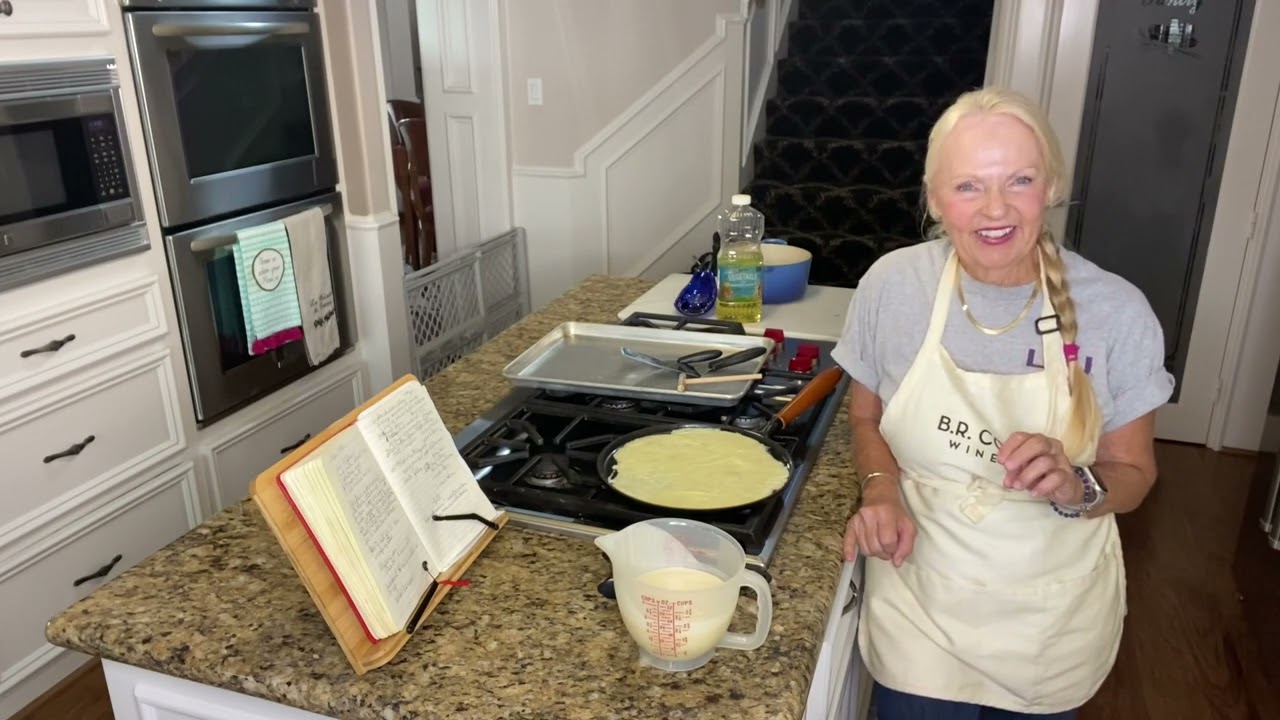 How to make crêpes! Making a crêpe batter and then cooking the crêpe in a Staub pan.￼
