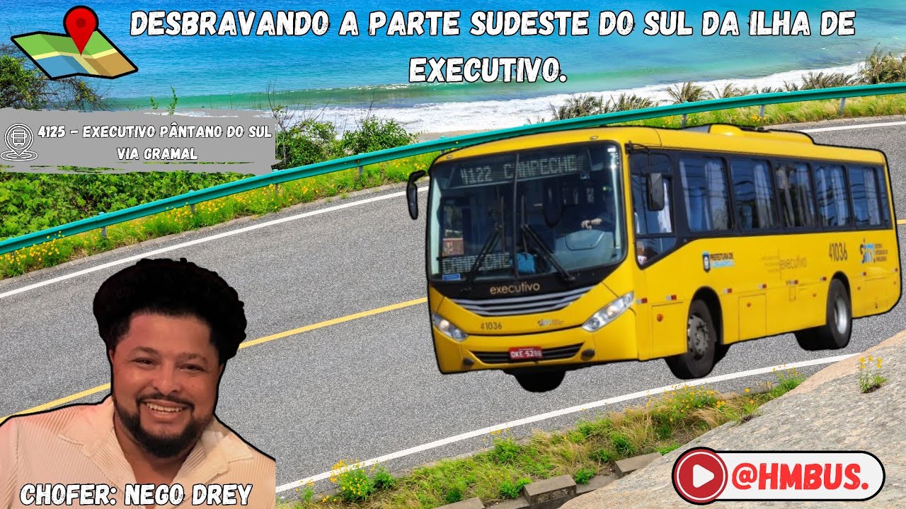 Viagem completa na linha 4125 Pântano do Sul via Gramal, no serviço de ônibus executivo em Floripa.