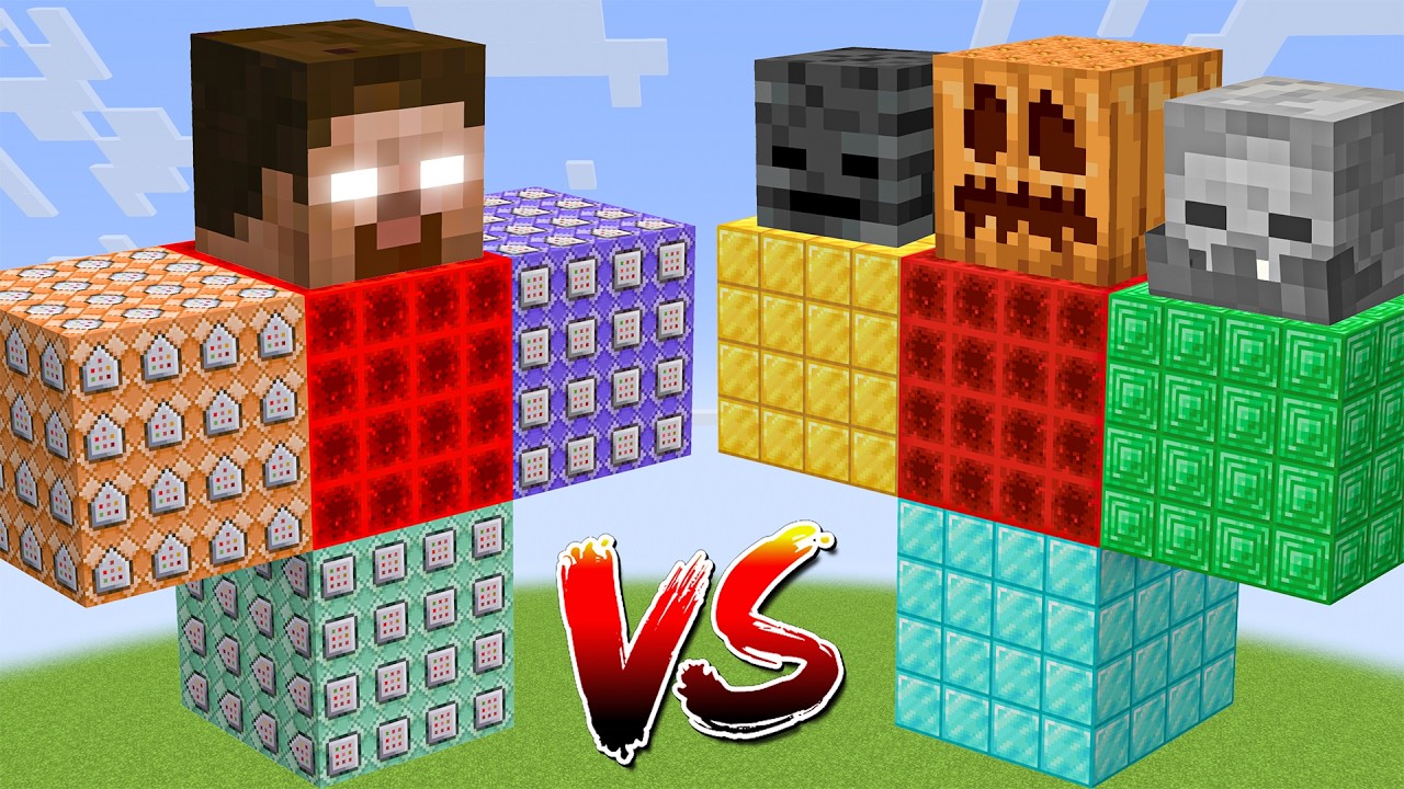 COMMAND BLOCK HEROBRINE vs All Minecraft Bosses - Minecraft Mob Battle