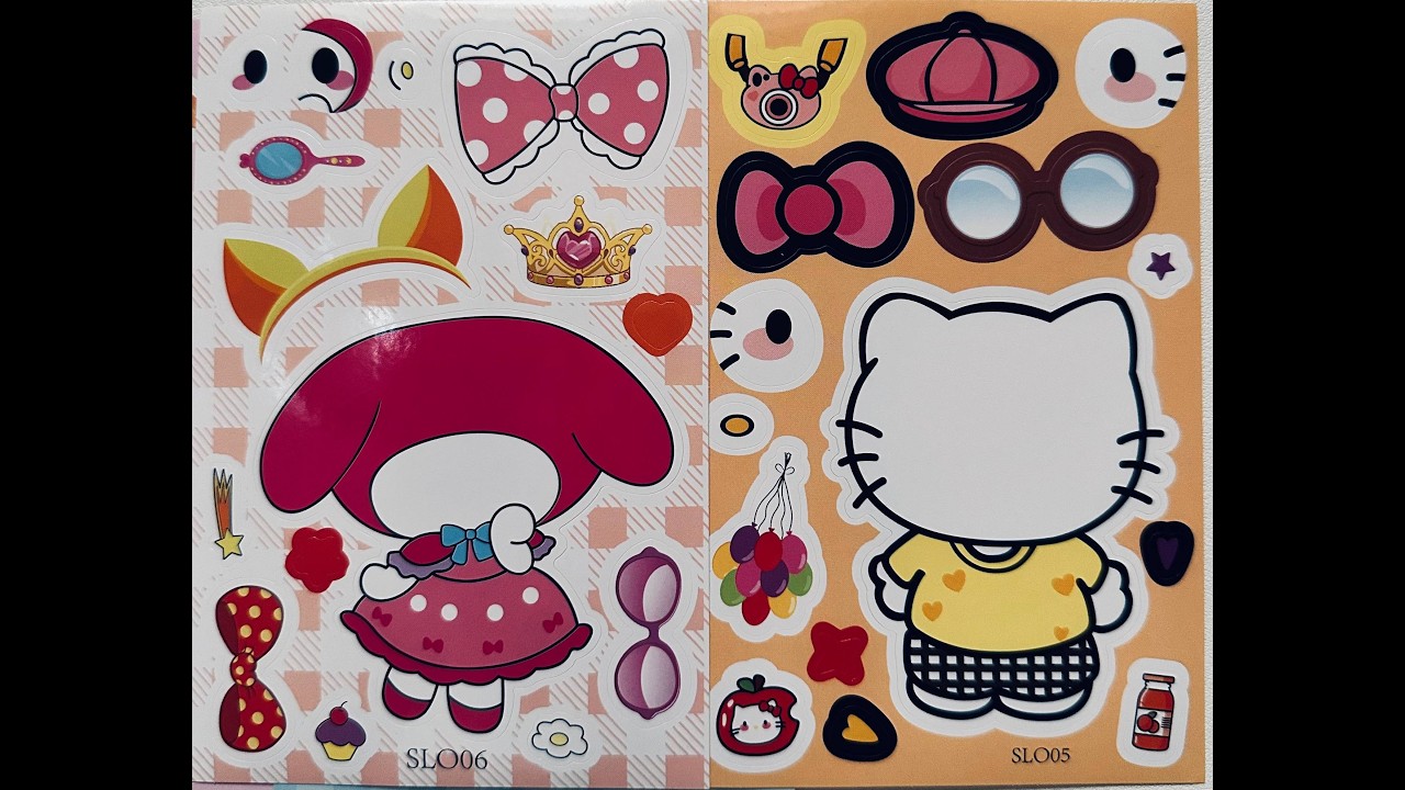 [✨Paper Diy✨] Decorating My  Notebook with Hello Kitty & Melody/ Stickers/ Relaxing ASMR Art#asmr