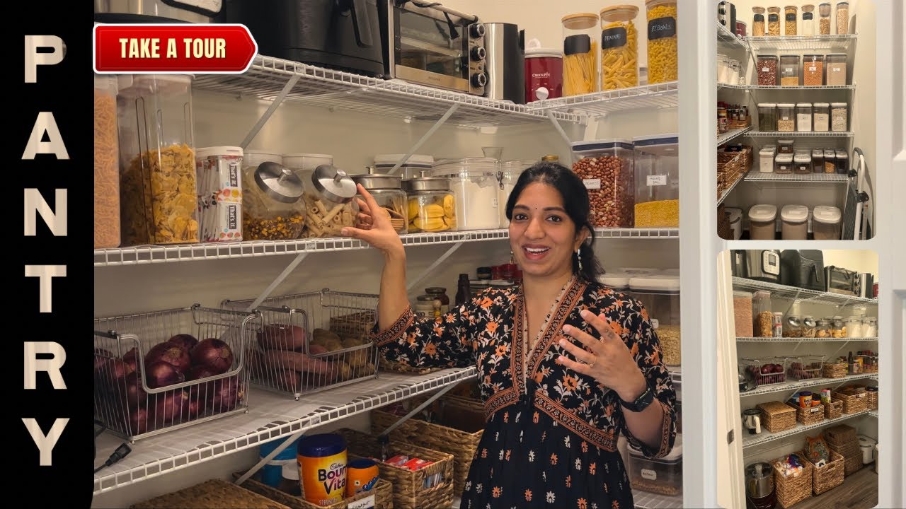 My Pantry Tour USA Telugu | Kitchen Tour Part-2 | Home Series | Organization Tips | Pittsburgh