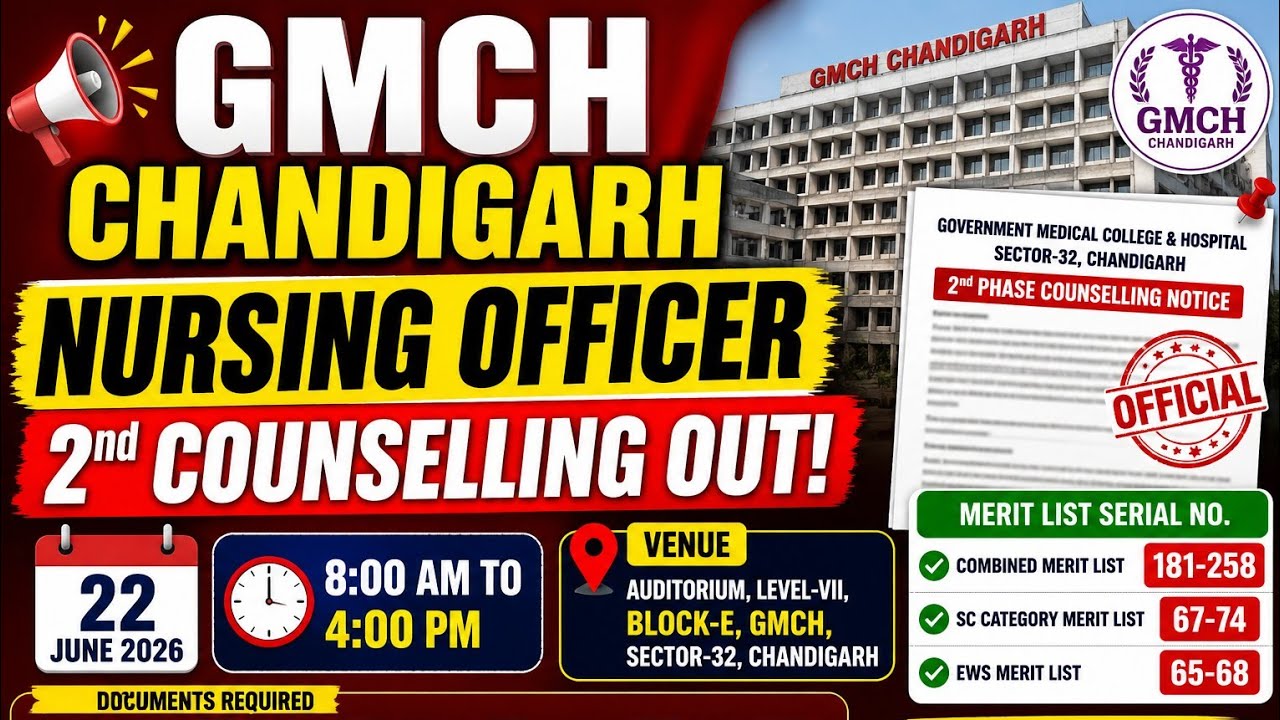 GMCH Nursing Officer Counselling Date Out | Merit List Candidates Called