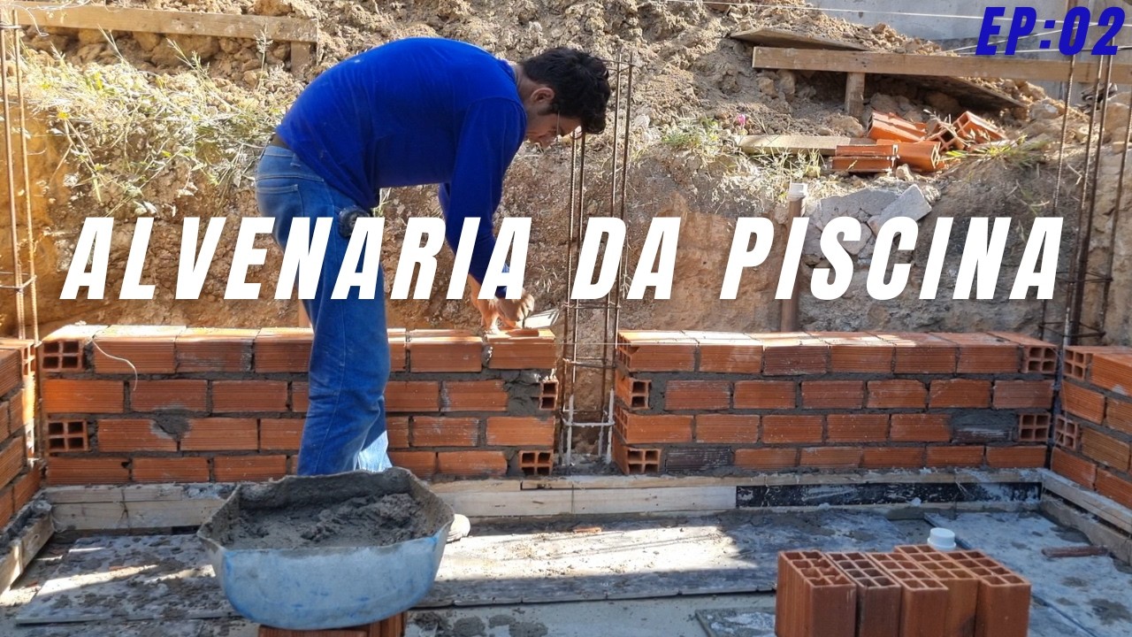 como fazer a alvenaria da piscina  passo a passo Ep;02