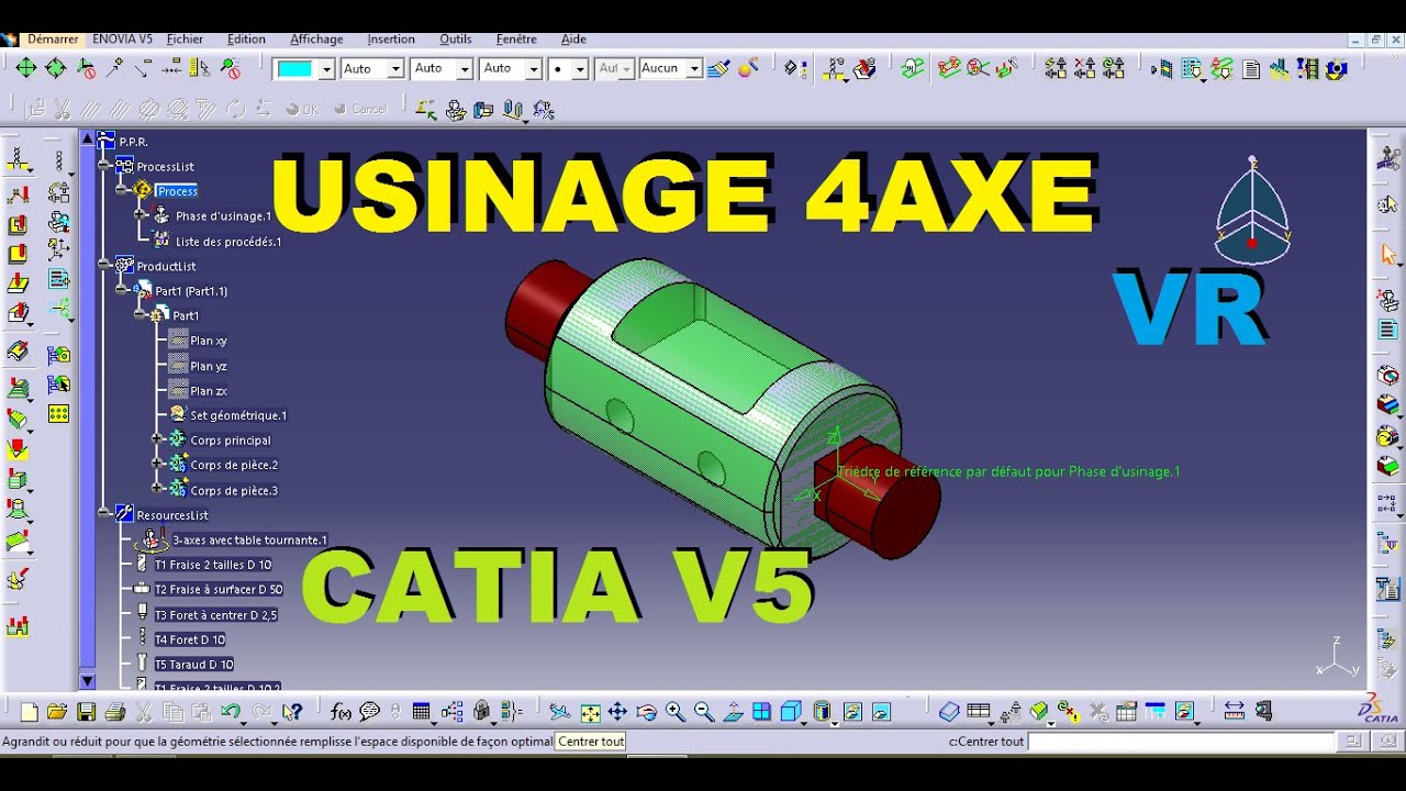 CATIA V5 USINAGE 4AXE (VA) parti #1