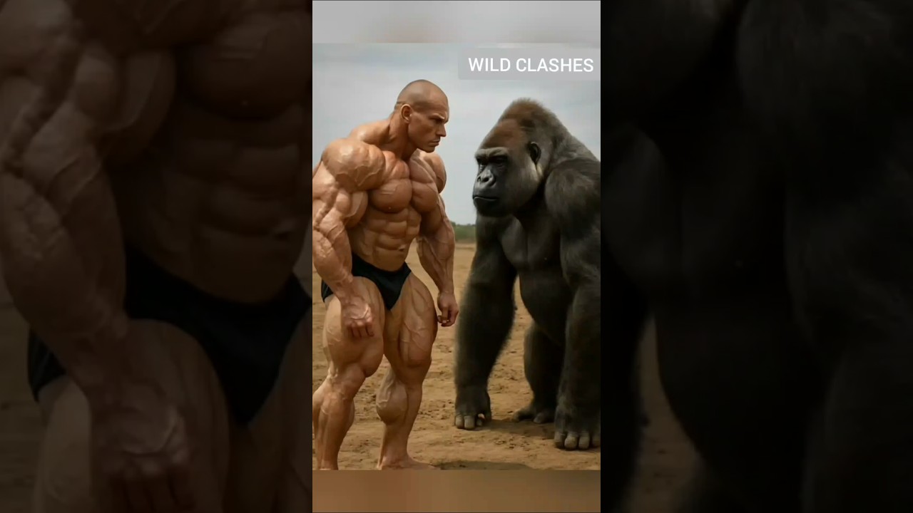 Gorilla Defeats Bodybuilder with One Finger 😱💪🦍