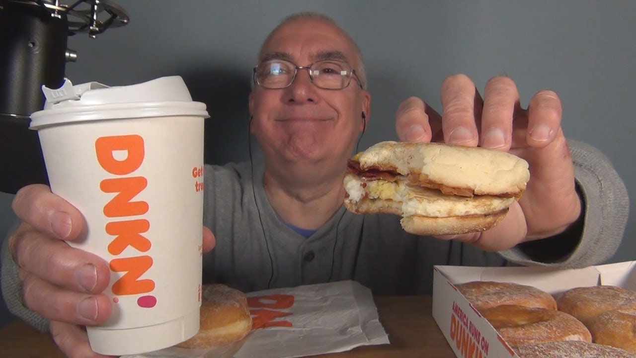 ASMR Dunkin Breakfast on a Rainy Day