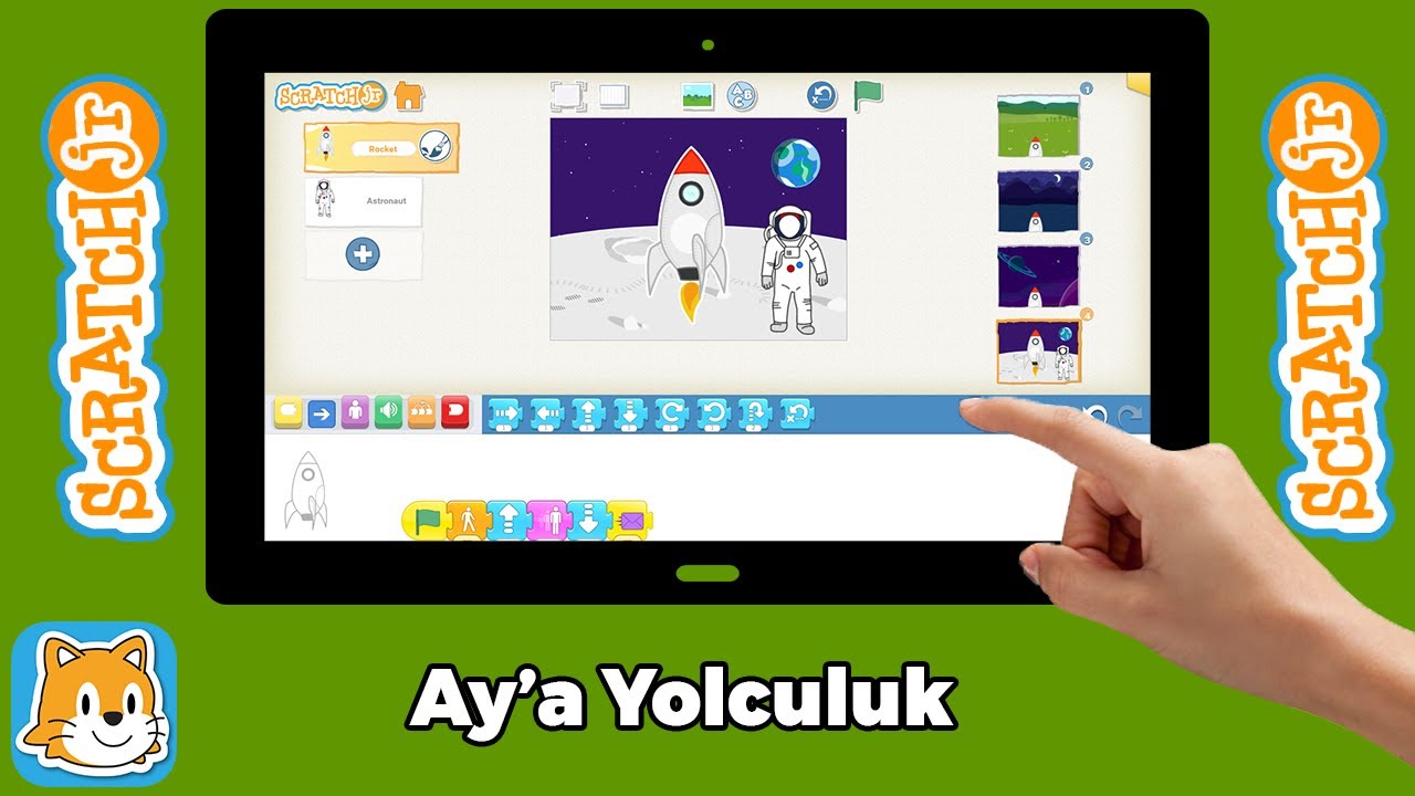 Scratch JR Dersleri - #Ders4 - Ay'a Yolculuk Oyunu