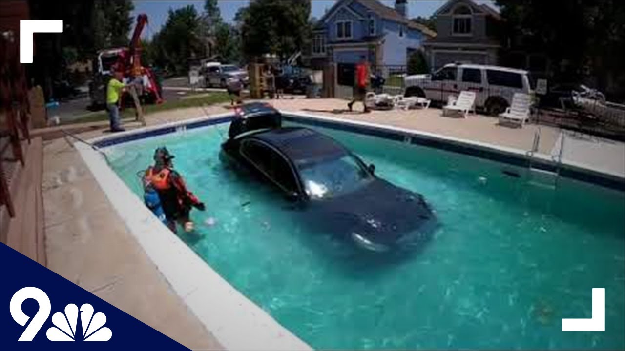 RAW: Teen driver drives into pool in Lakewood