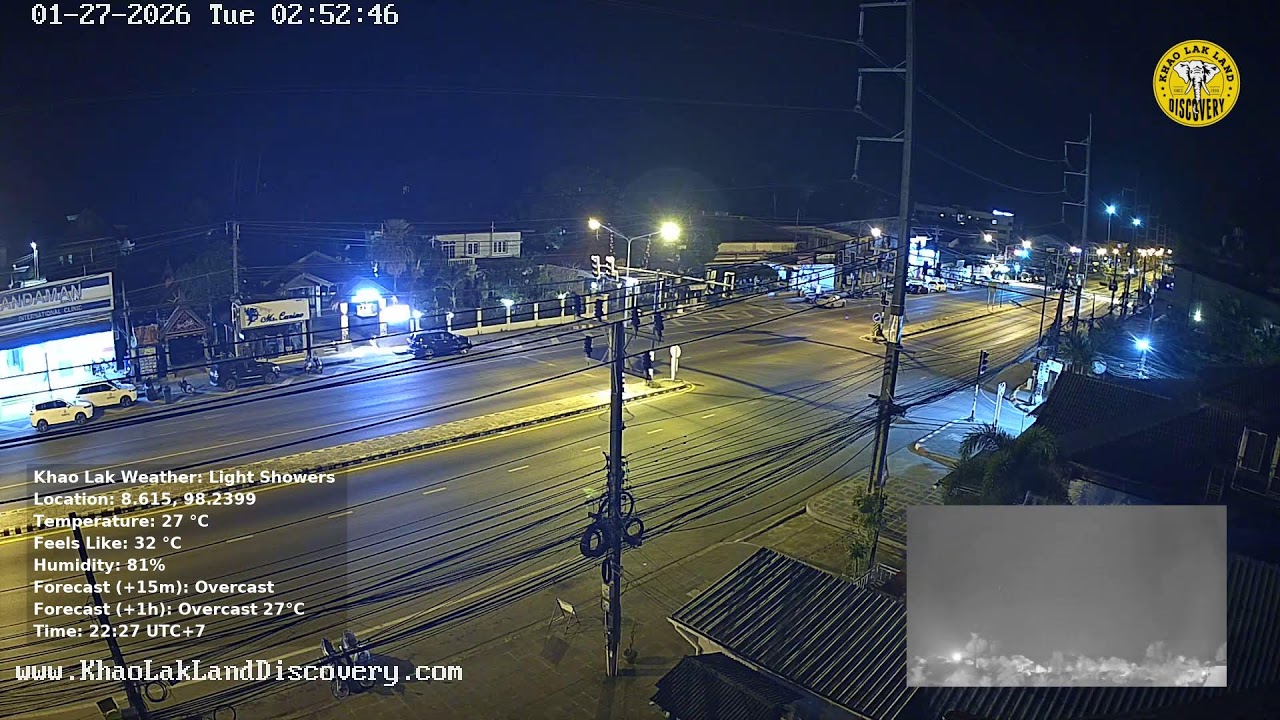 🔴 Khao Lak Webcam - Phang Nga, Thailand 🇹🇭 27-Jan-2026 00:07