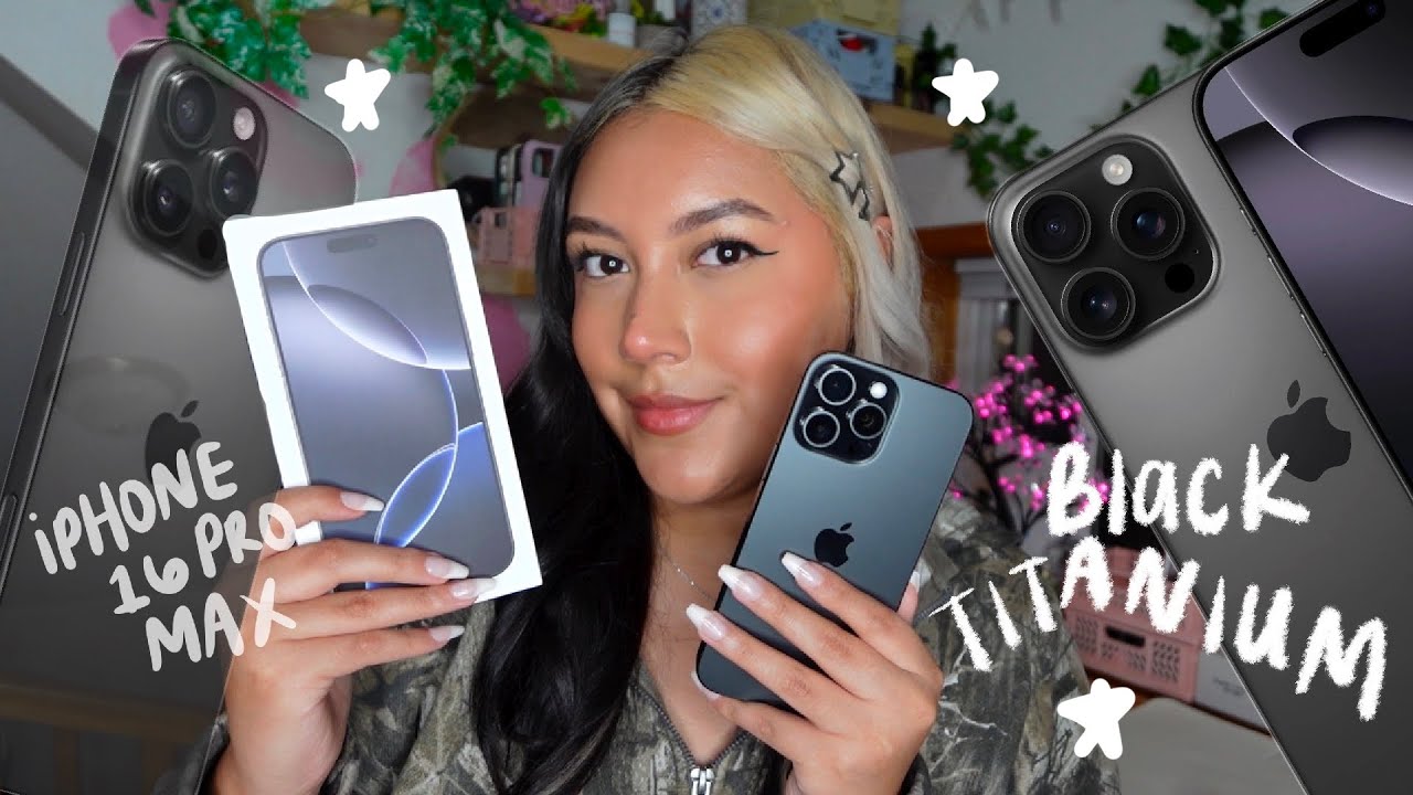iPhone 16 Pro Max Unboxing - Black Titanium 🖤📱✨ (phone cases, setup, camera test, and more)