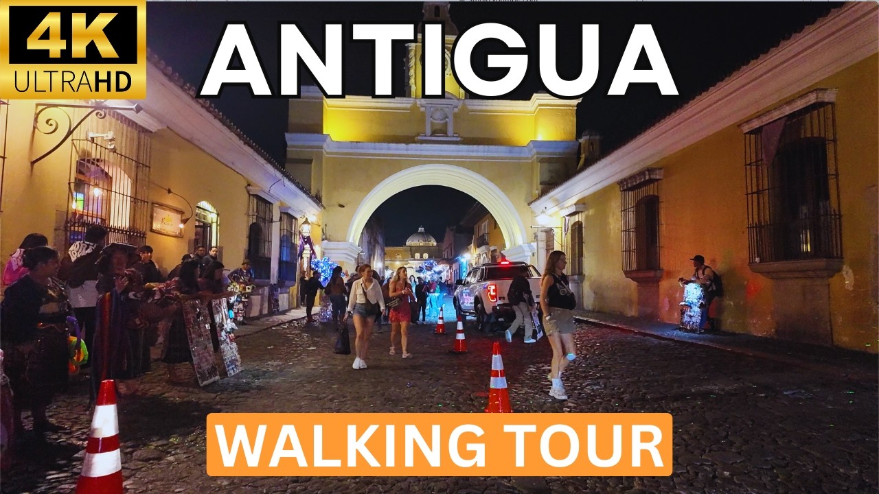EXPLORING Antigua Guatemala's MAGICAL Nighttime Streets! In 4k