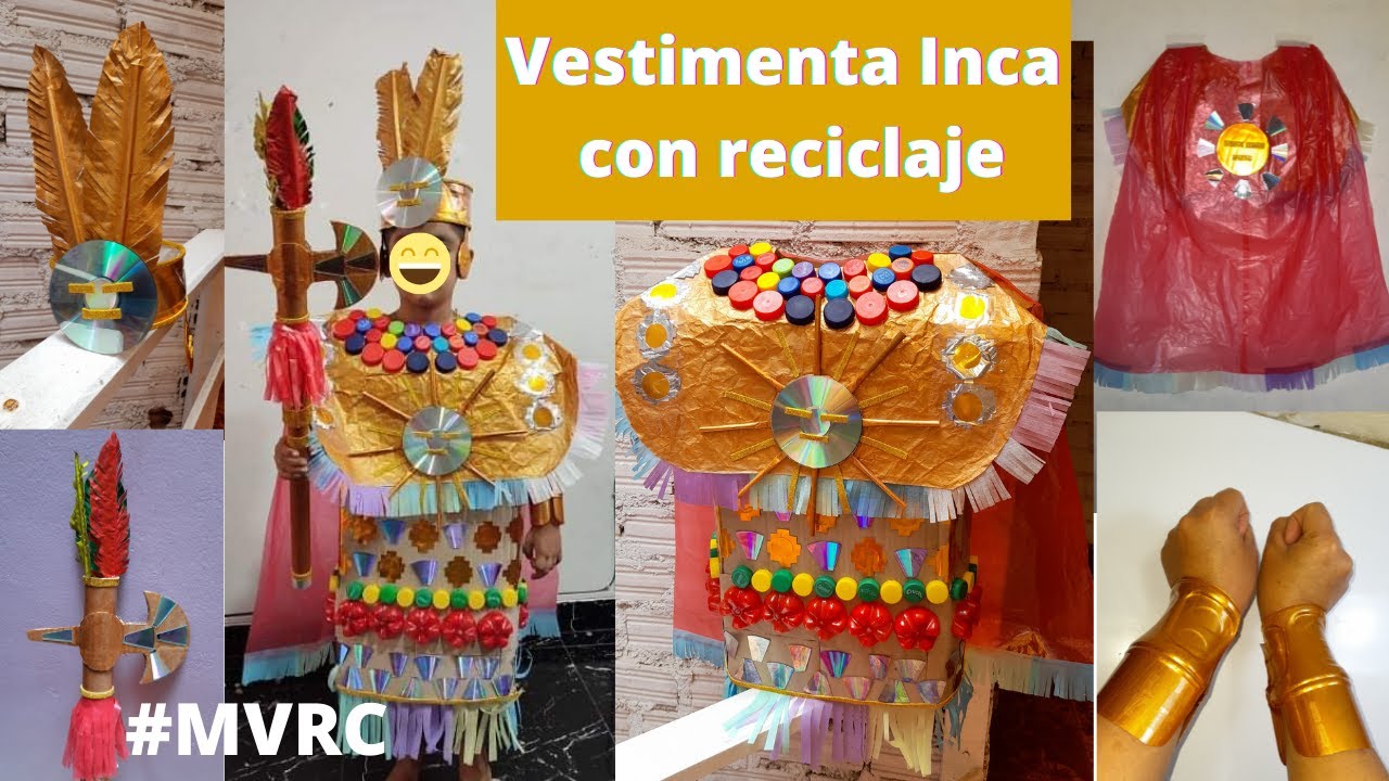 Vestimenta de Inca con material reciclado para concurso♻🤩MVRC♻ Talla 12