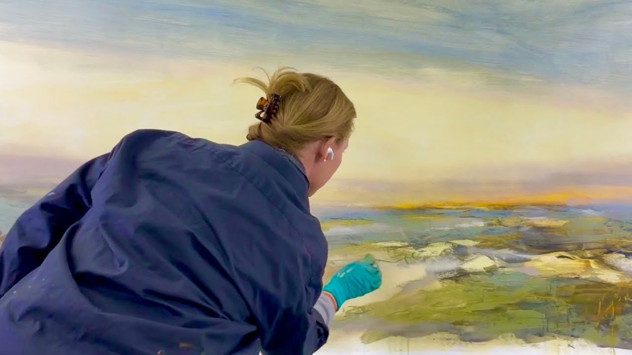 Large Abstract Landscape Painting - Acrylic 3x5 Feet!