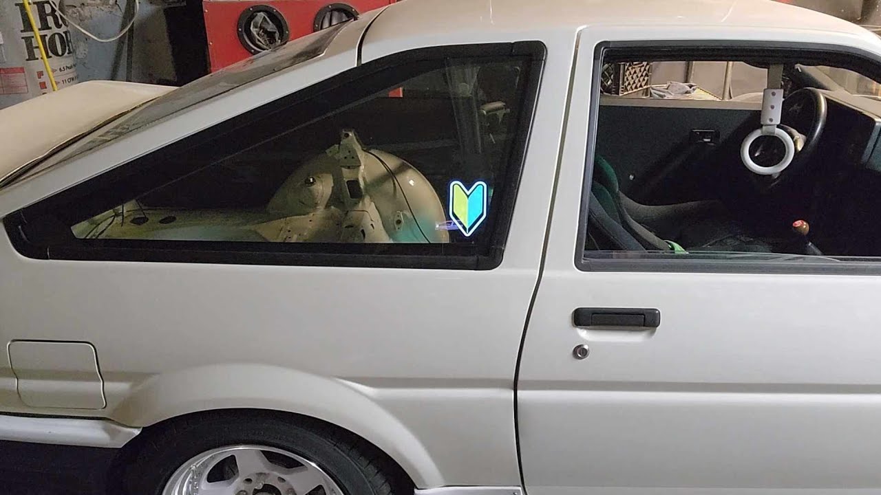 AE86 gets light up wakaba and sticker from Keep Drifting Illigal