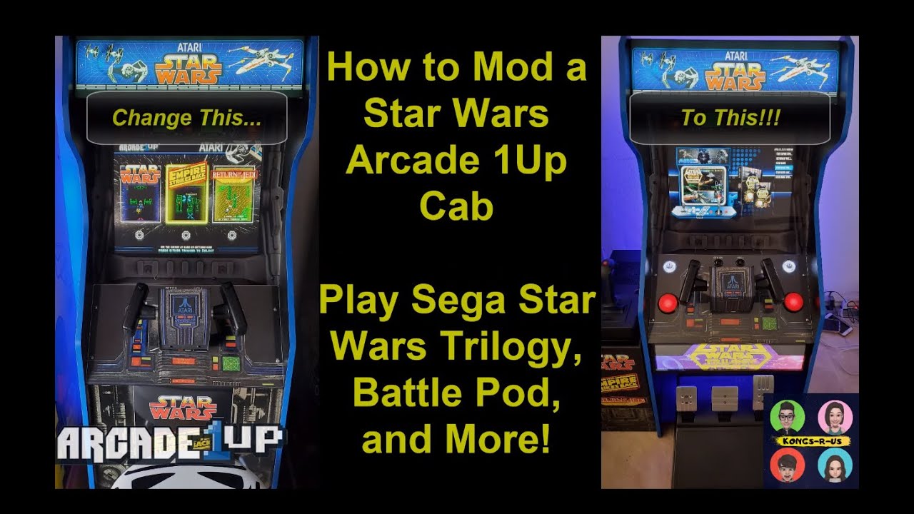 How to Mod: Stock Arcade1Up Star Wars Arcade Cab to Play Sega Star Wars Trilogy, Battle Pod, & More!