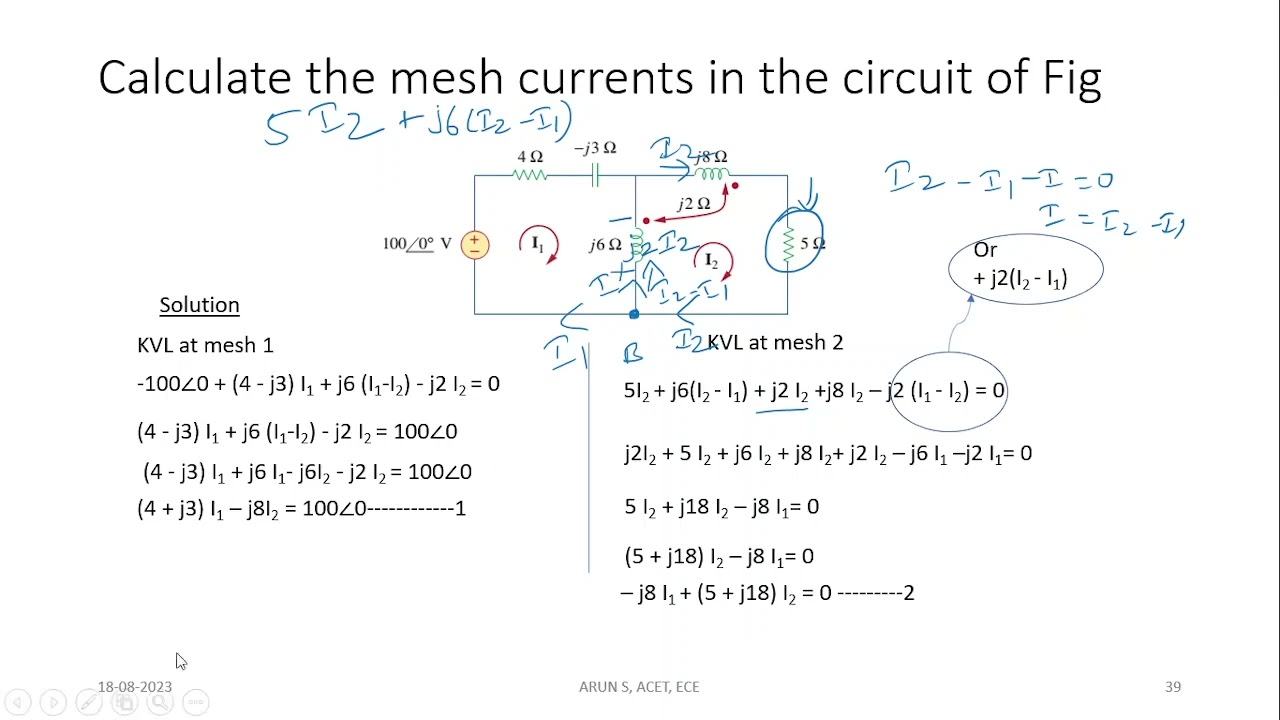 UNIT 5 LECT 7 MAGNETICALLY COUPLED CIRCUITS IN CONDUCTIVELY COUPLED FORM PROBLEM 3| EC3251 CA