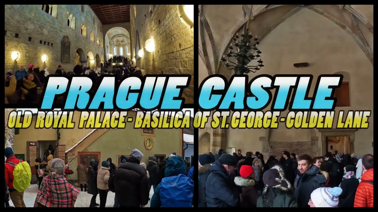 PRAGUE CASTLE: Old Royal Palace - Basilica of St. George and Golden Lane - Prague Czechia (4k)