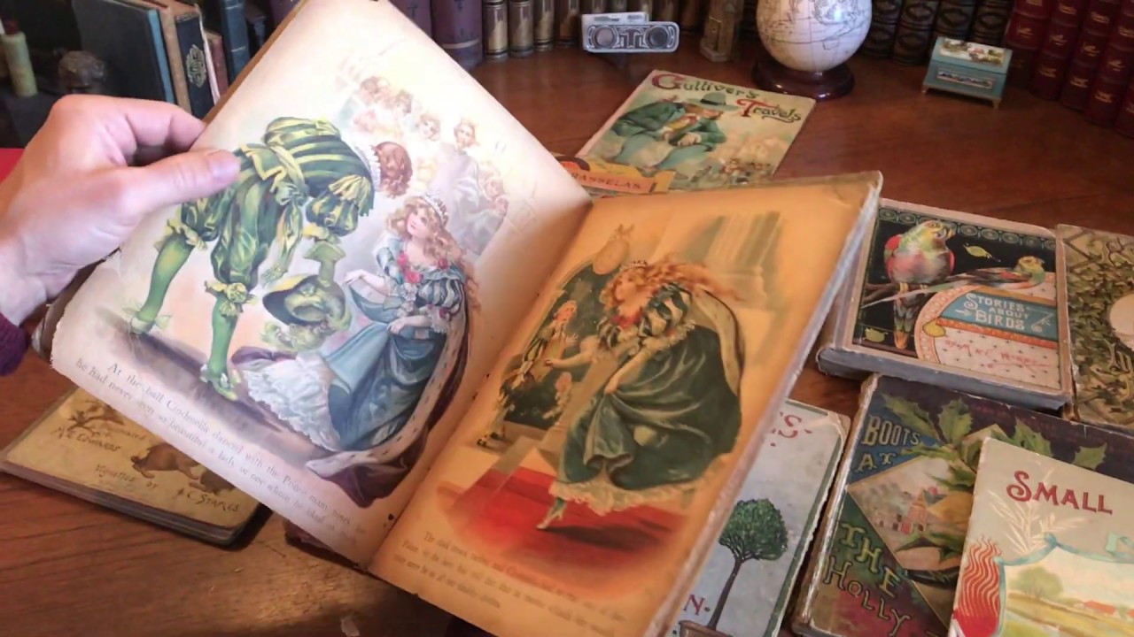Children's Books 1880's-1916 Colorful lot x 10 w/ many chromolithography plates