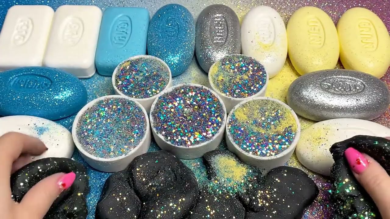 Guess the Color ASMR, Super Satisfying Soap Cubes Crushing & Clay Cracking 🧼
