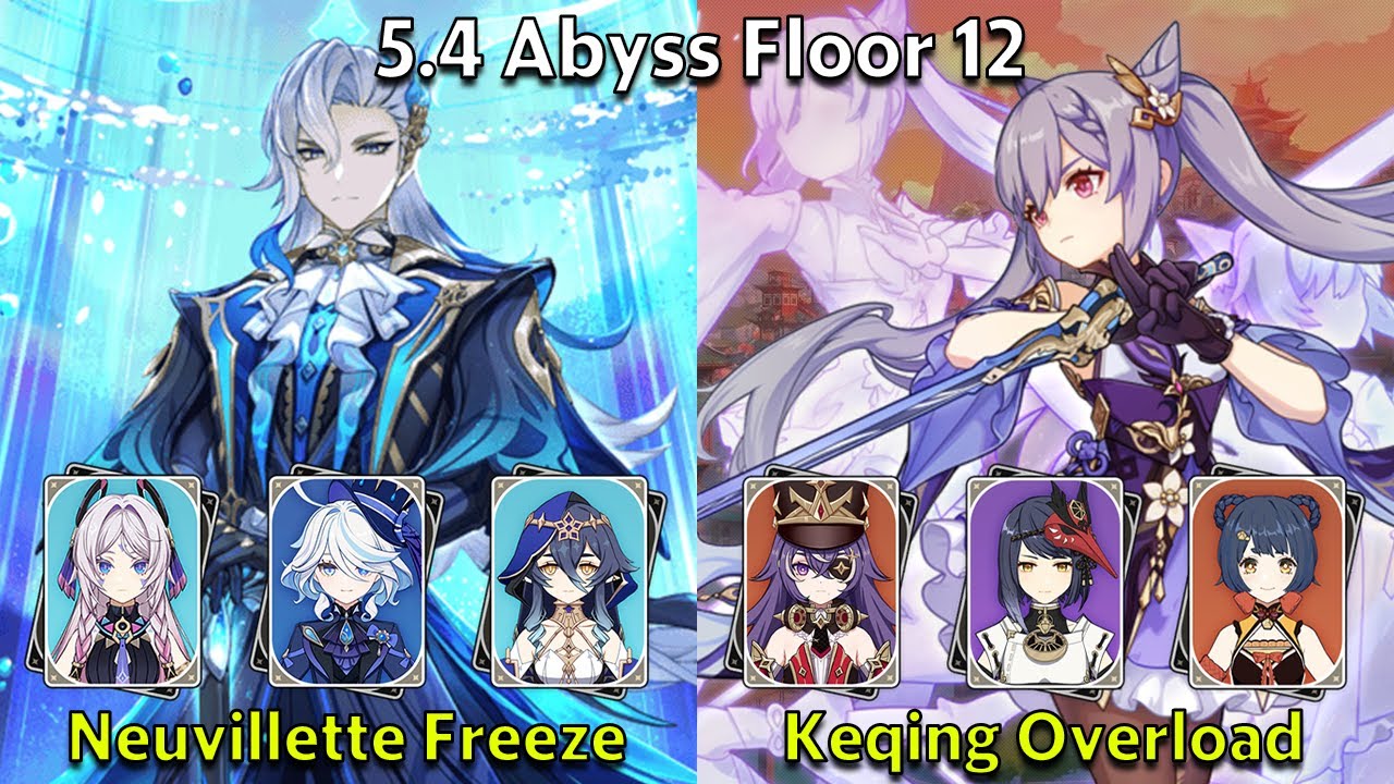 C0 Neuvillette Permafreeze & C4 Keqing Overload - Genshin Impact 5.4 Spiral Abyss Full Clear