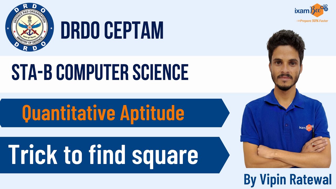 DRDO CEPTAM Recruitment 2022 | Trick to find square  | Quant | By Vipin Ratewal