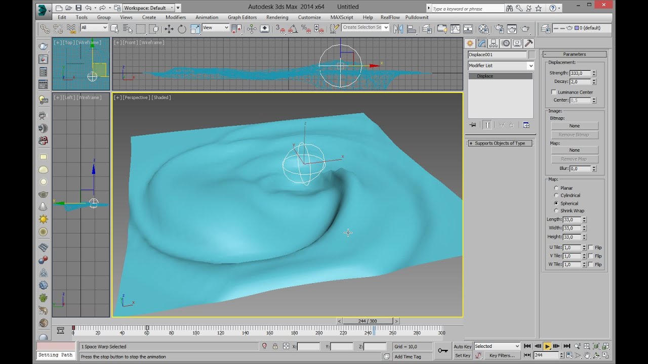 making water surface effect 3ds max (with flex)