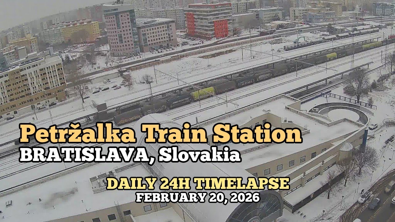 Petržalka Train Station - Daily Timelapse: February 20, 2026 [Bratislava, Slovakia]