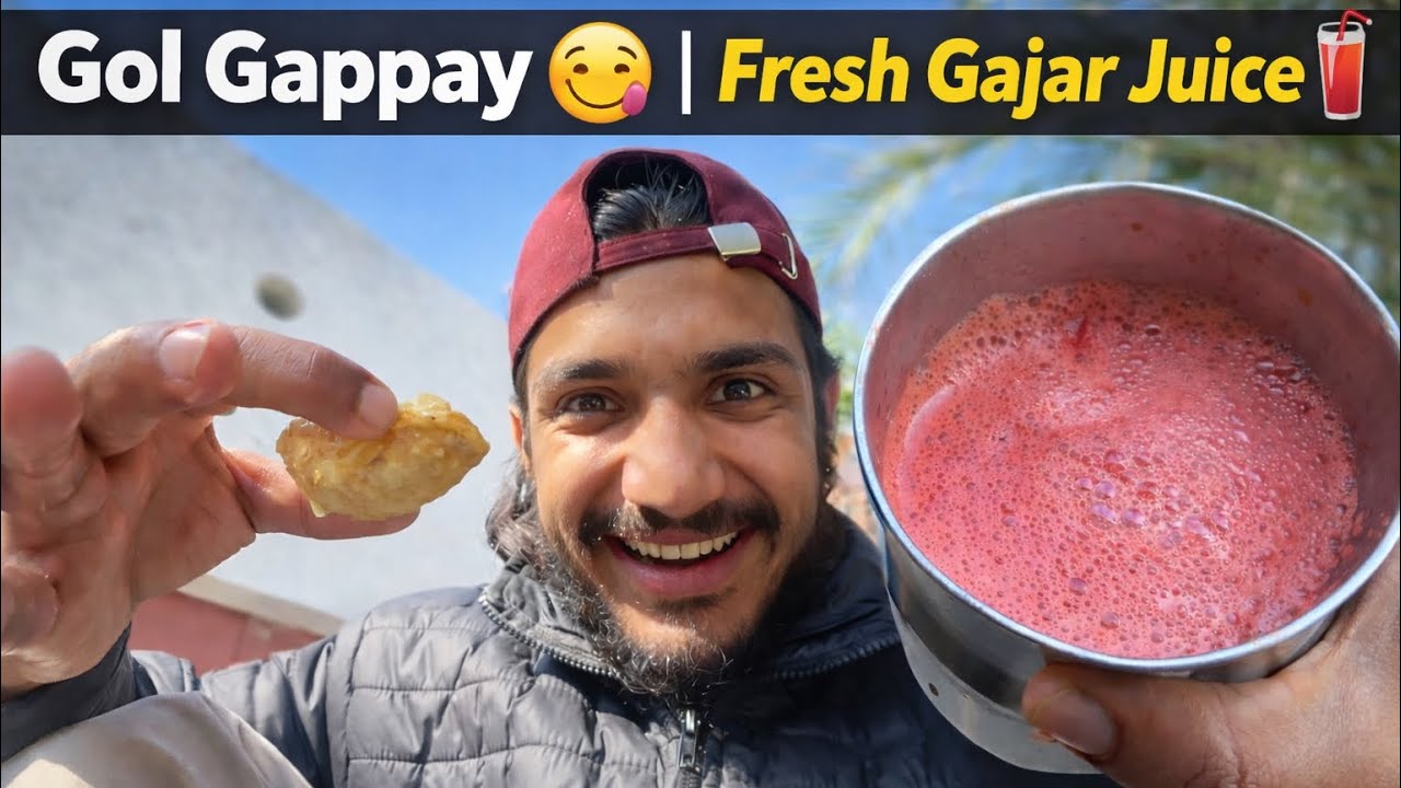 Gol Gappay 😋 | Fresh Gajar Juice 🥤 | Simple Food Masti 