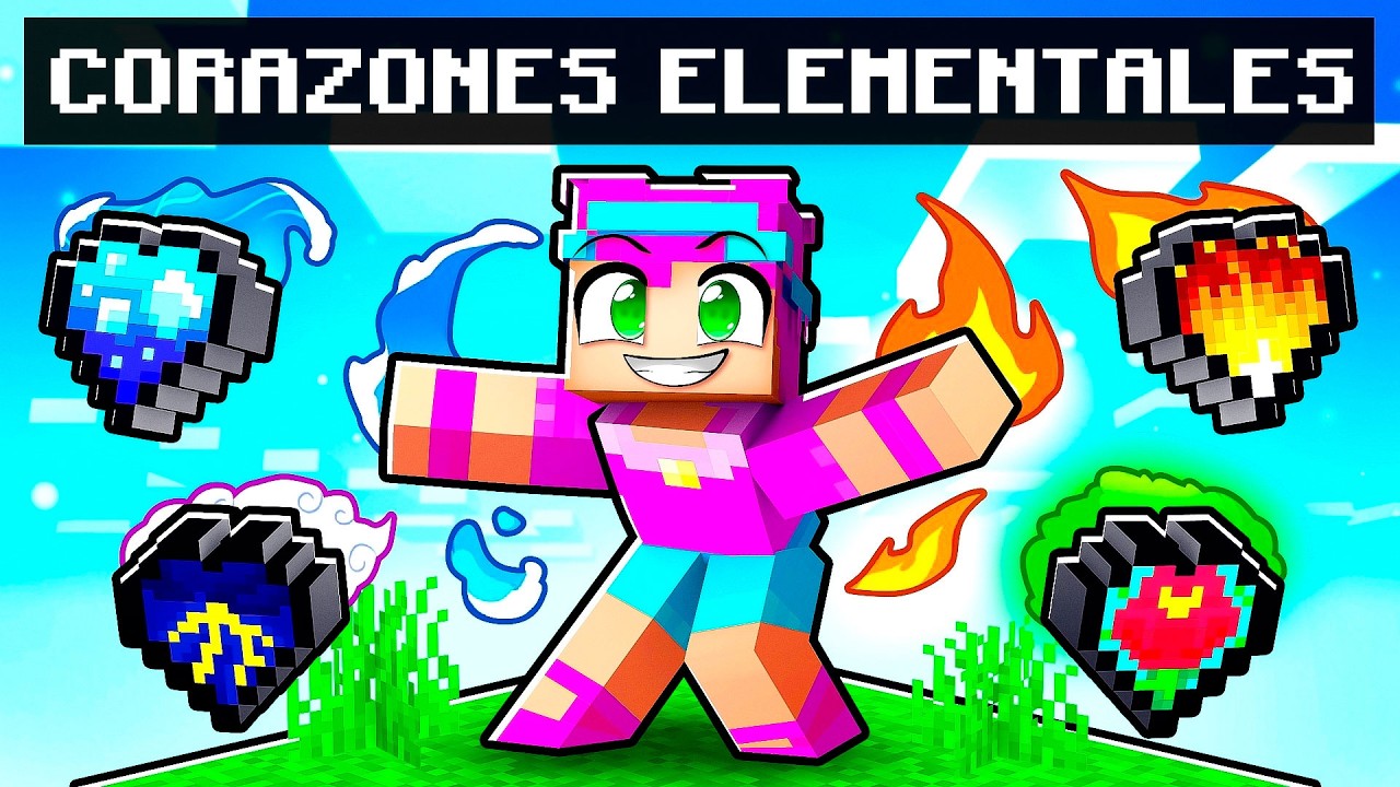 MINECRAFT PERO LOS CORAZONES son ELEMENTALES 🔥🌊🍃 PEL&Iacute;CULA COMPLETA