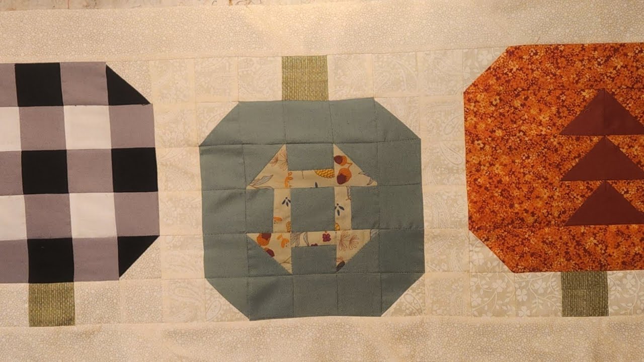 Pumpkin Patchwork Table Runner by block party quilt co