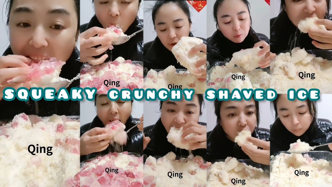 HER🔺🧊CRUNCHY HARD ICE EATING|CRUSHED ICE EATING BITES ONLY ASMR❄️‼️|SHAVED HARD ICE BITES MUKBANG🌬️✨