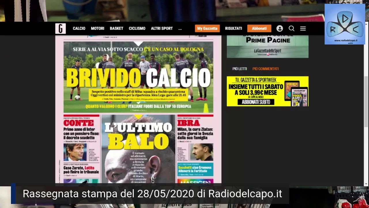 rassegnata stampa di radiodelcapo.it del 28/05/2020