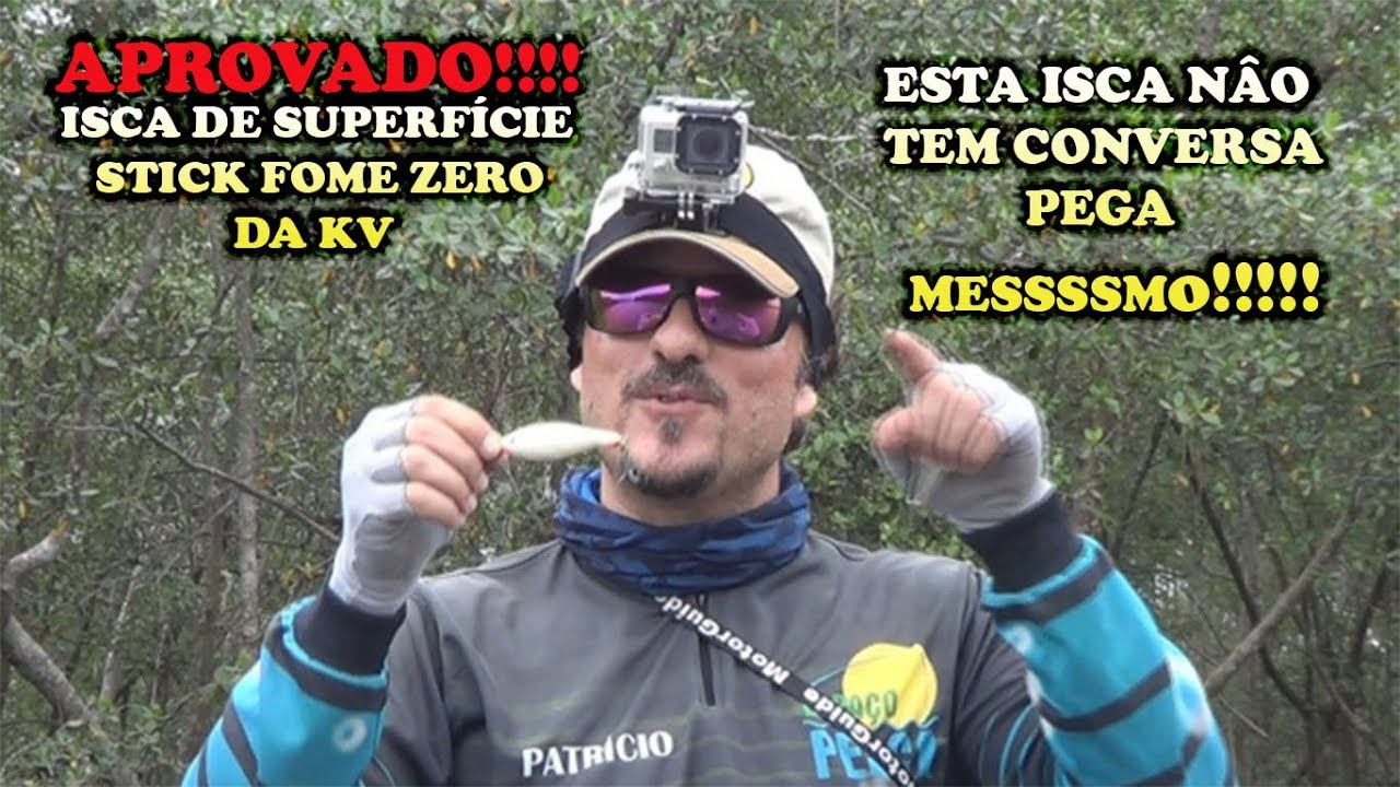 Teste da Isca Fome Zero da KV - Stick de superfície com peixe na linha