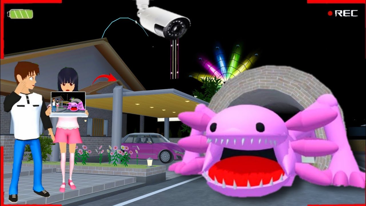 Yuta Mio Panik CCTV Rekam Monster Pink Keluar dari Terowongan Depan Rumah😱| Sakura School Simulator 