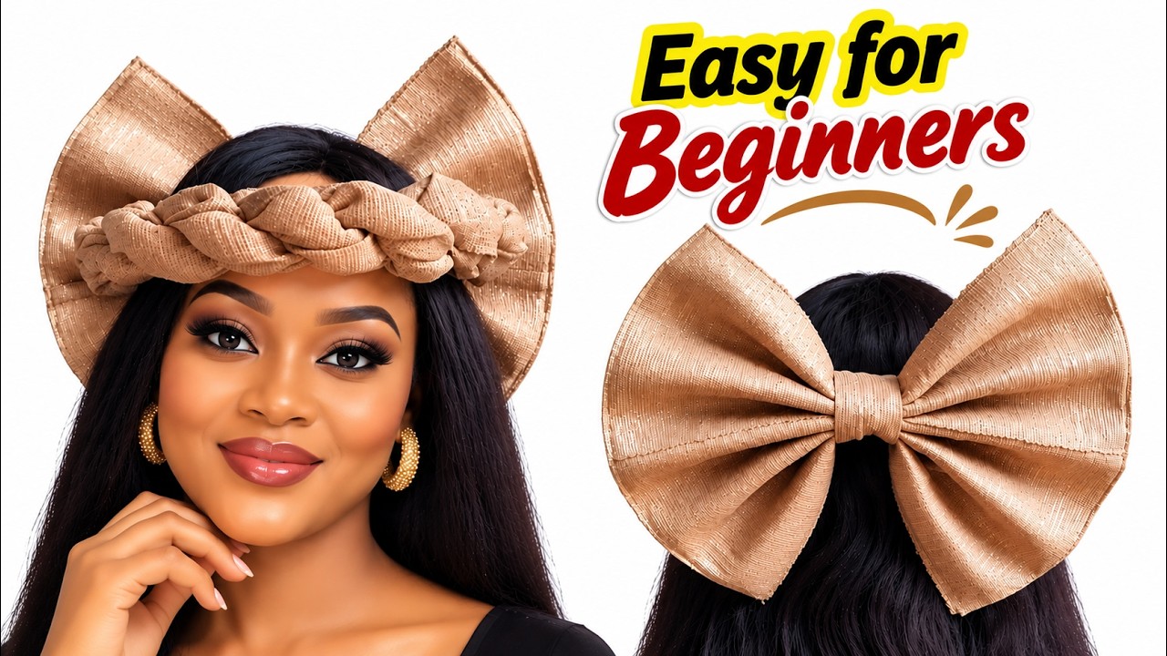 How to make Twisted Asooke Headband  #headband#turban#turbantutorial