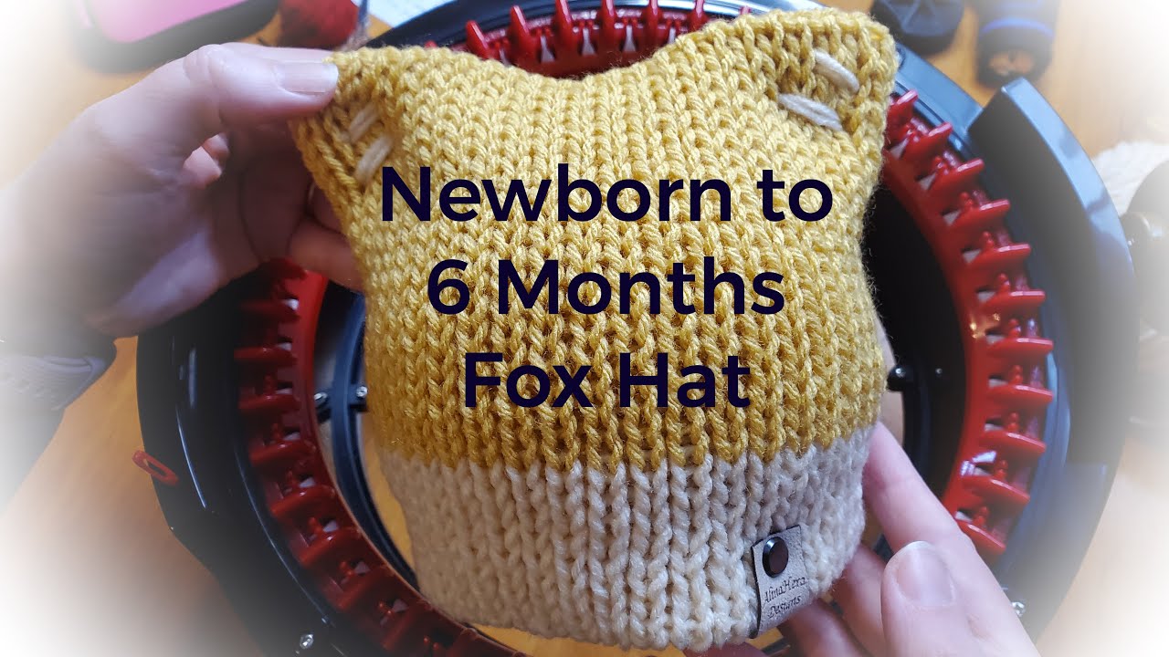 Baby Fox Hat Knitting Machine | Kitty Cat Hat | Knitting Machine Tutorial | Addi Kingsize