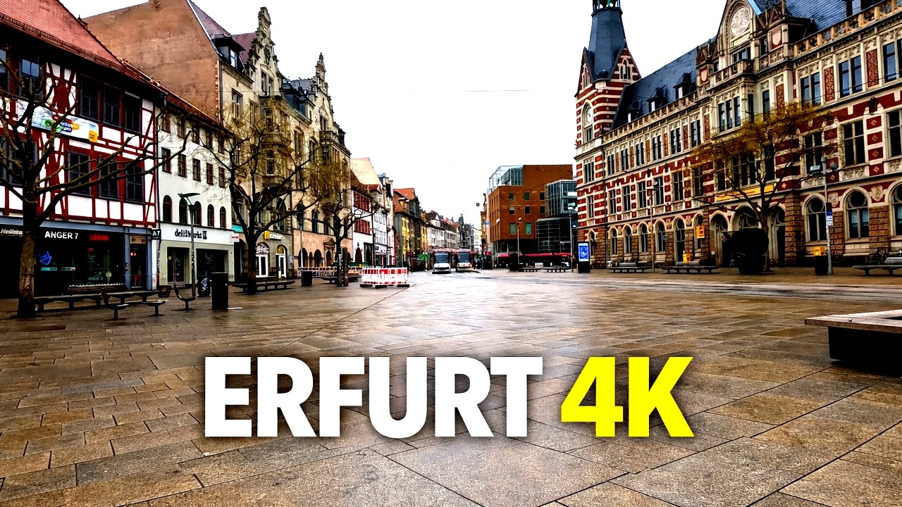 Erfurt Germany 4K | Old Town Walking Tour | Relaxing Street Walk