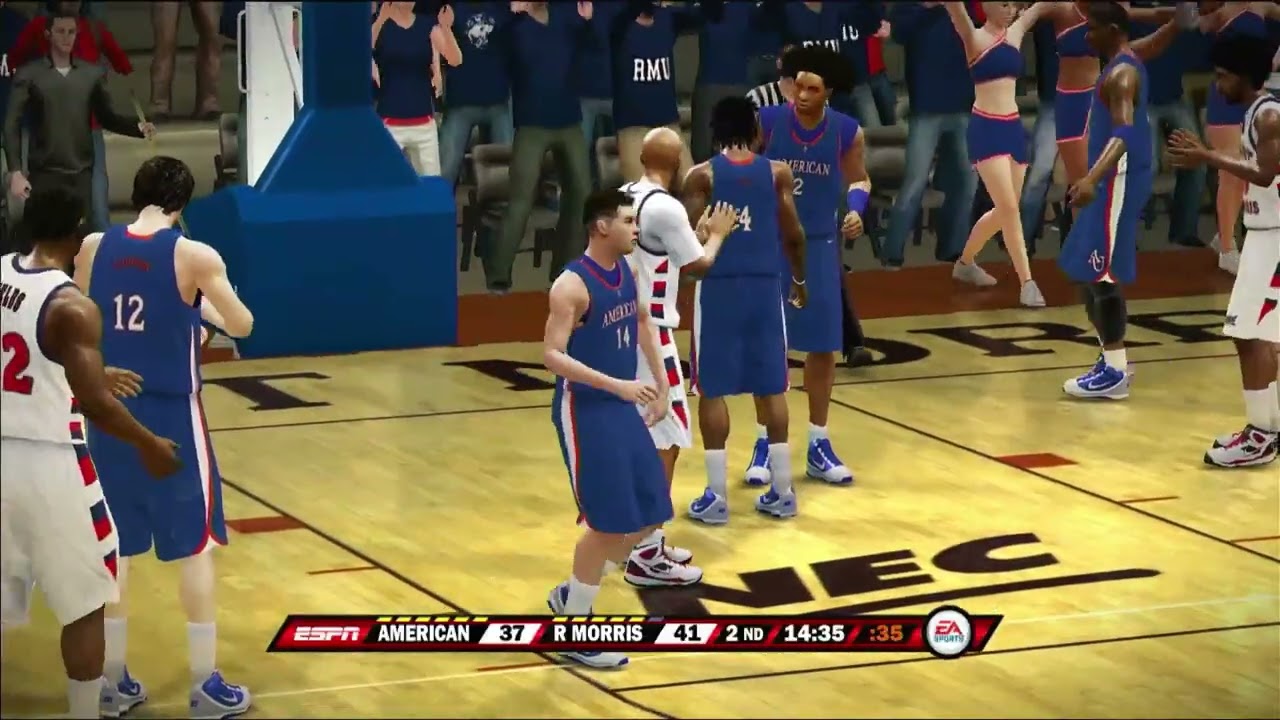 NCAA Basketball 10 Dynasty: American vs Robert Morris | Gameplay Highlights