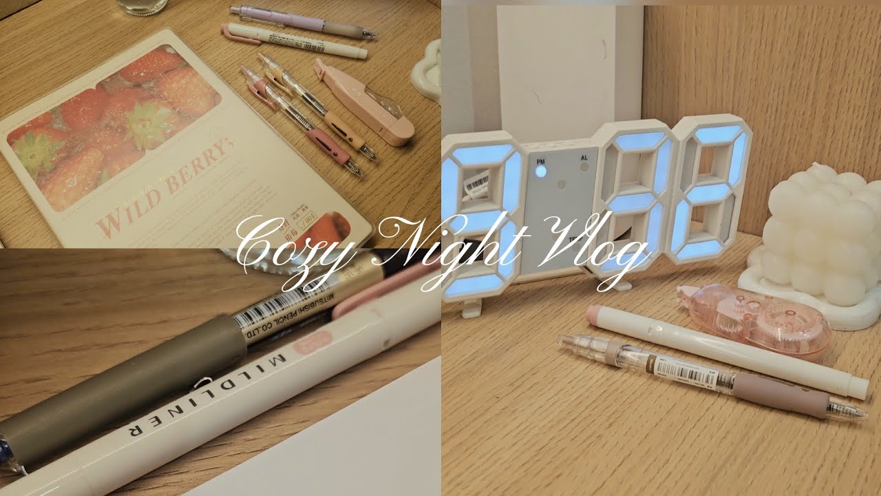 Cozy Vlog | Night routine, Study with me, Skincare..