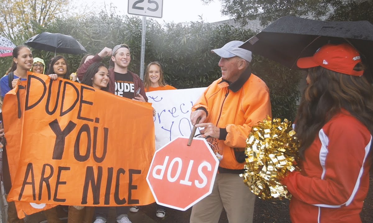 Unexpected Visitors Give Crossing Guard Surprise of his Life - Video