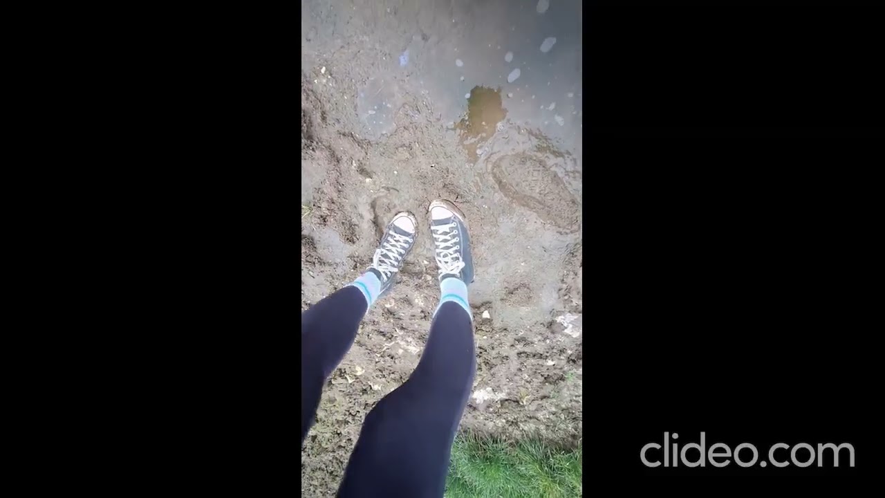 Converse & Black Legging in Cow pasture mud  - Teaser 1
