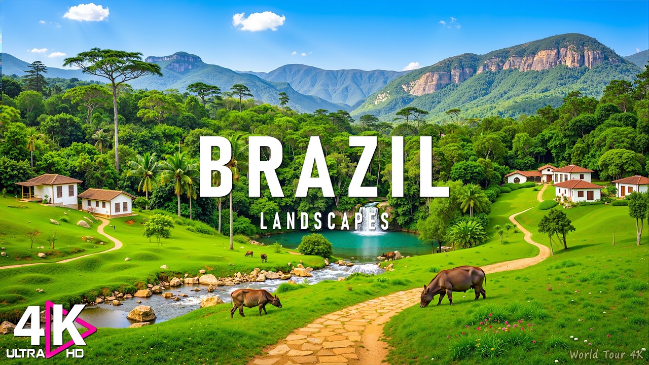 Brazil 4K - Rio de Janeiro Coast, Granite Peaks & Atlantic Calm | Relaxing Music
