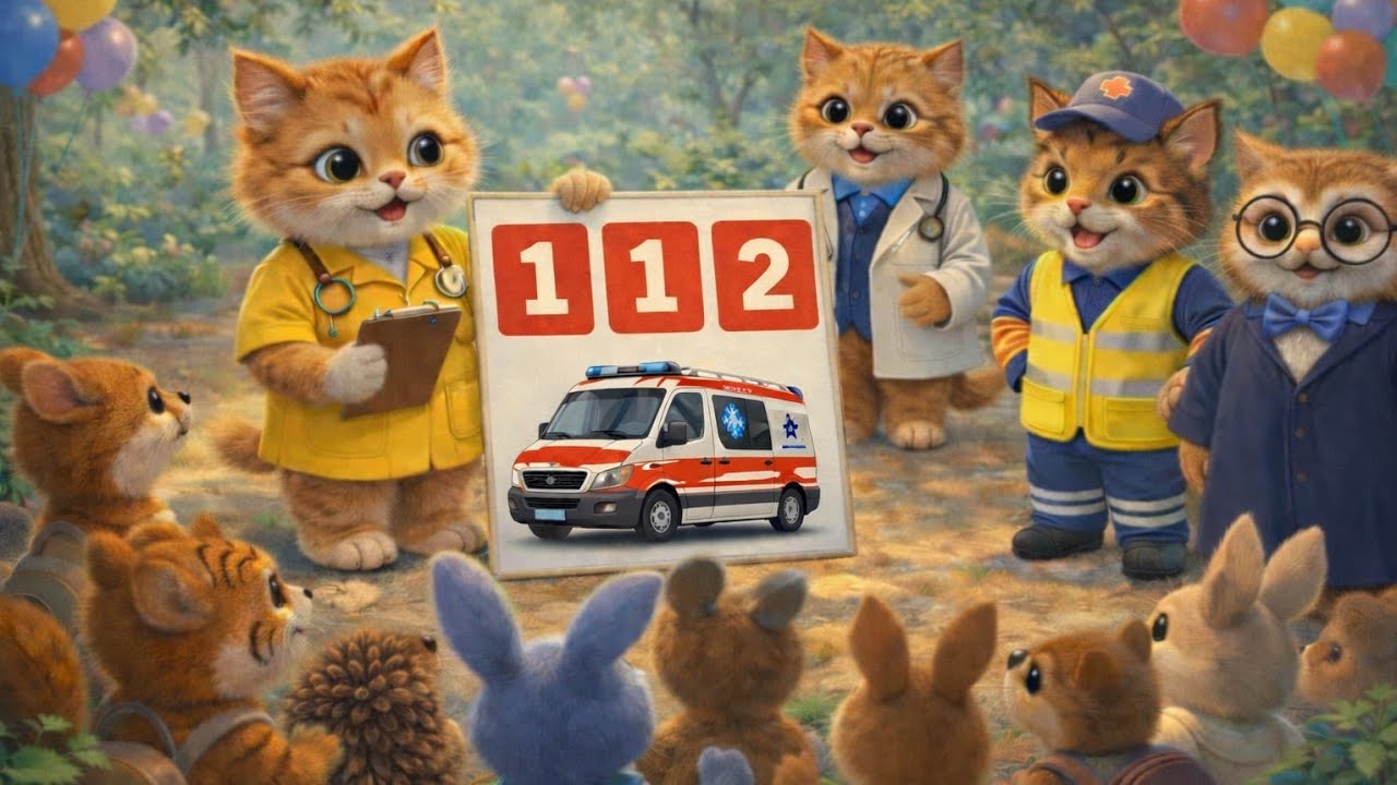 KOCI SZPITAL 😺 KARETKA NA FESTYNIE |  ZNAJDŹ UKRYTE KOTKI! | Bajka dla dzieci o numerze 112