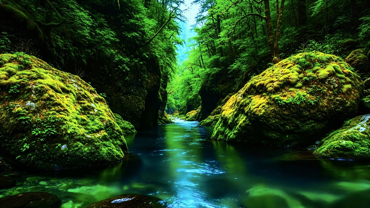 Peaceful Emerald Forest River Ambience for Deep Relaxation and Stress Relief 🌿💧😌