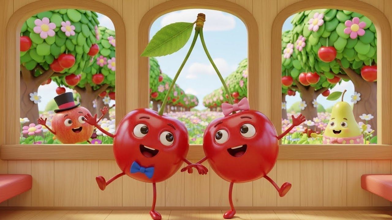 Counting Fruits Train | kids nursery rhymes | Baby Song, Fruit Counting Cartoon 🚂🍎🍌🎵