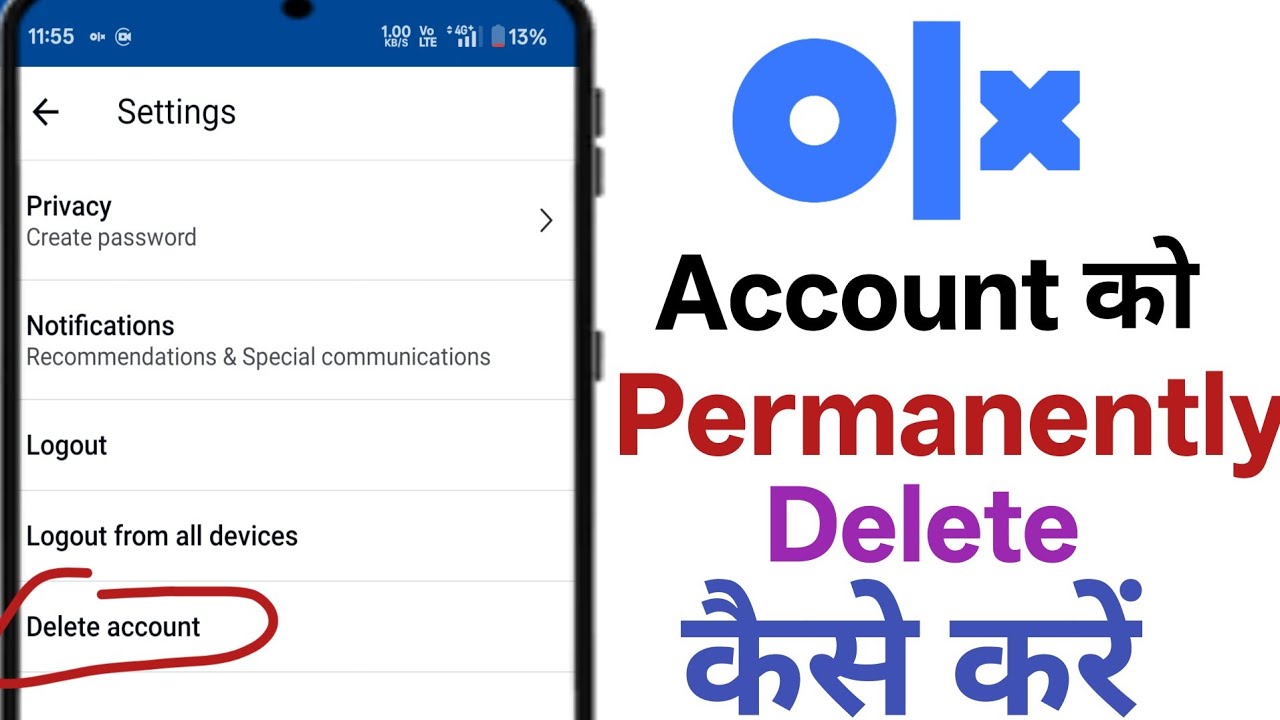 Olx Account Permanently Delete Kaise kare।How to Delete account In Olx। Olx I'd Delete kaise kare।