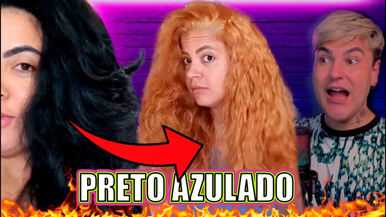 DO PRETO AZULADO AO DESCOLORINDO O C ABELO COM YAMÁ  3X EM 1 DIA