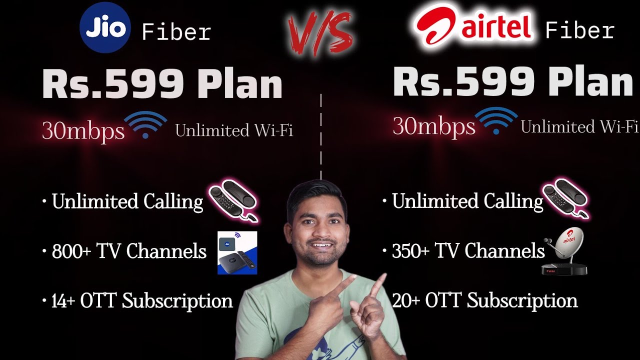 Airtel Xstream Fiber 599 Vs Jio Fiber 599 🤩 | 30mbps | Total Cost | Benefits | Installation  | Hindi